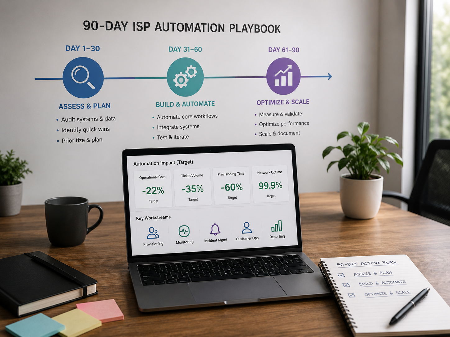 ISP automation done right: a 90-day playbook